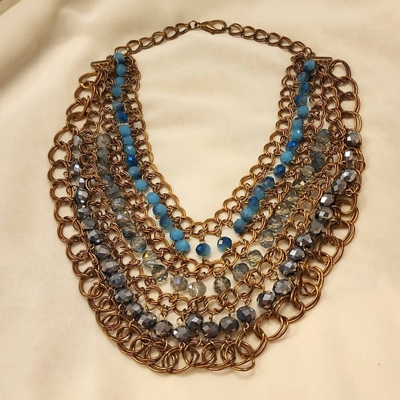 Jewelry - Gorgeous blue and gray necklace